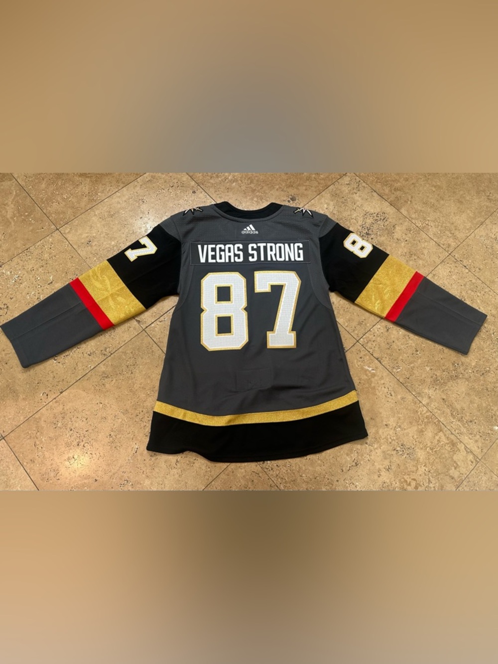 Vegas Golden Knights Adidas authentic home jersey #Vegas Strong
